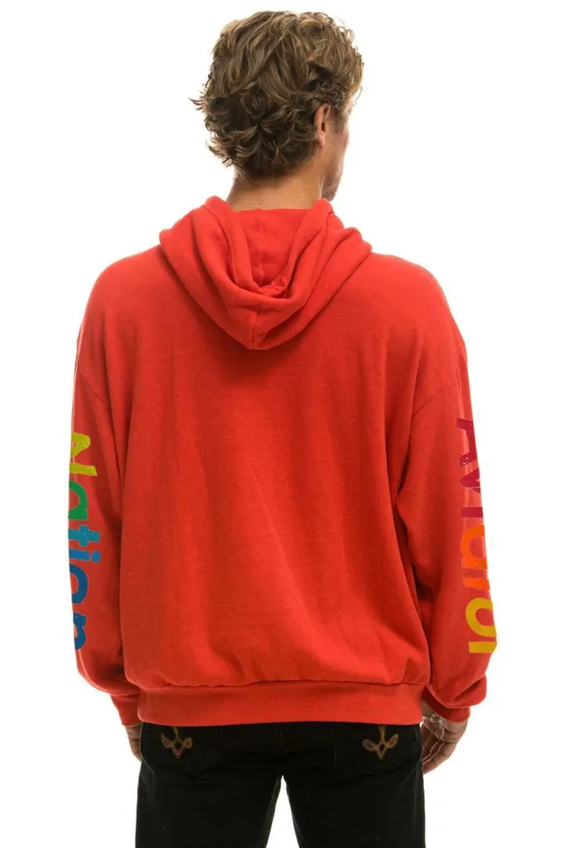 Aspen Relaxed Pullover Hoodie 8211 Red WomenMen Aviator Nation Hoodies