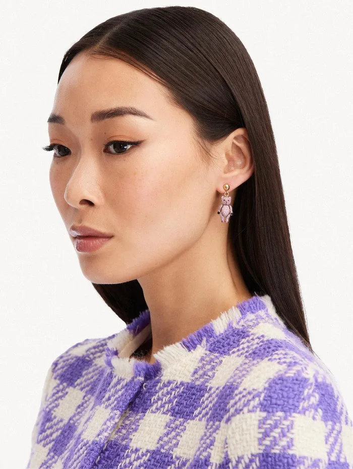 Baby Bear Crystal Earrings Fuchsia Women Oscar De La Renta Earrings Baby Bear Crystal Earrings Fuchsia Women Oscar De La Renta Earrings