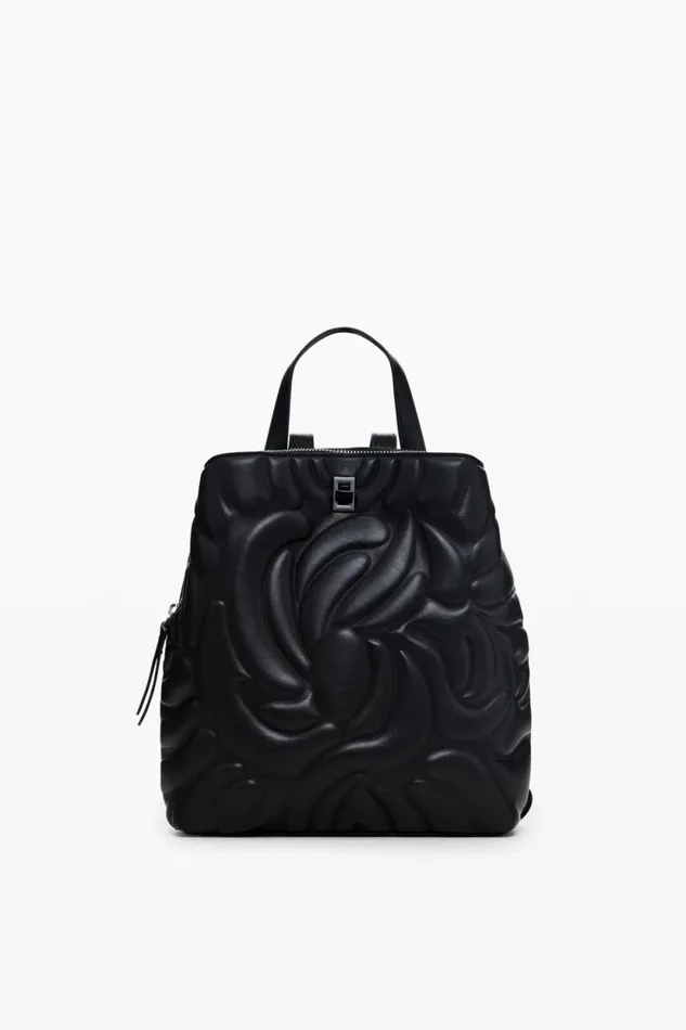 Backpacks Women Desigual Mini Backpack With Geometric Flowers Black
