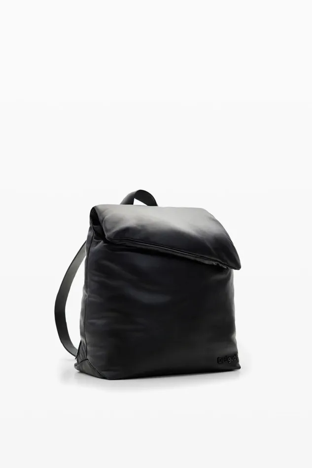 Backpacks Women Desigual Small Leather Backpack Black