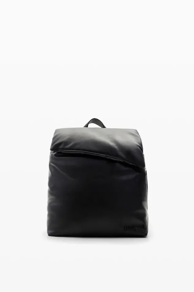 Backpacks Women Desigual Small Leather Backpack Black
