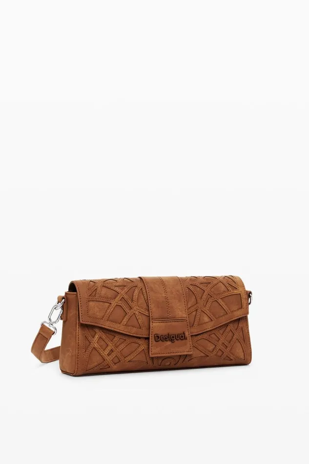 Bags Women Desigual Bag With Geometric Embossing Brown