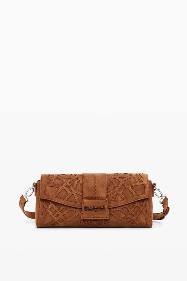 Bags Women Desigual Bag With Geometric Embossing Brown