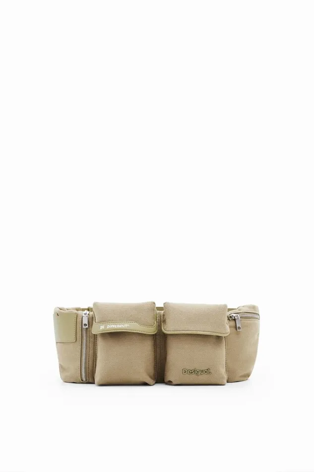 Bags Women Desigual M Canvas Pockets Bum Bag Green