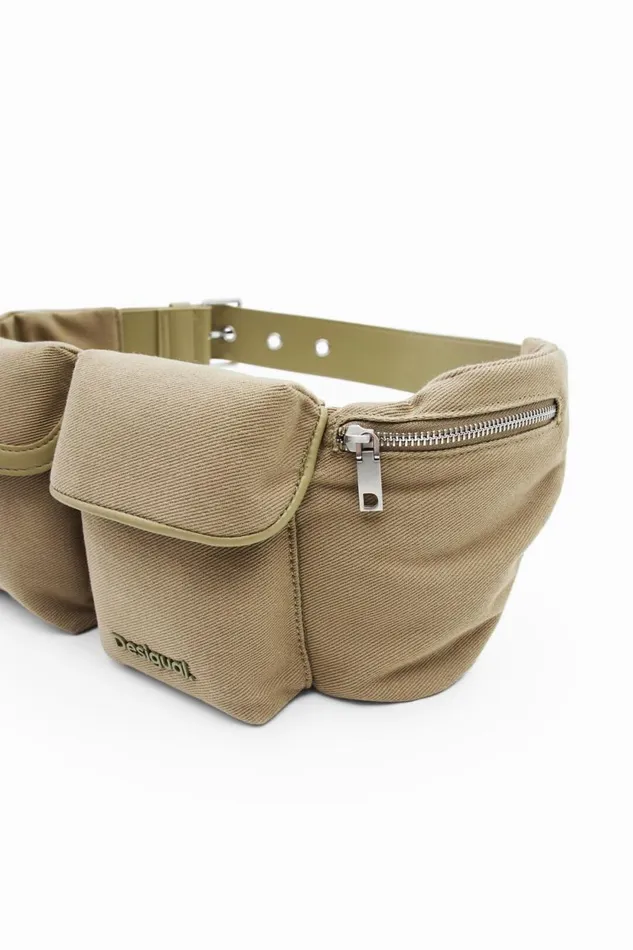 Bags Women Desigual M Canvas Pockets Bum Bag Green