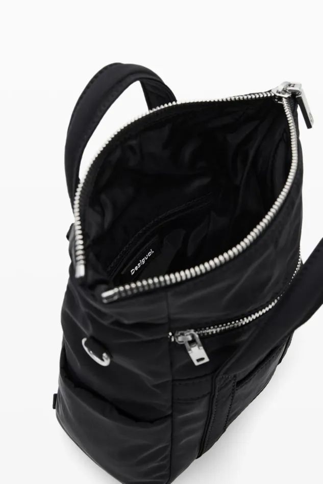 Bags Women Desigual Multiposition Nylon Backpack Black