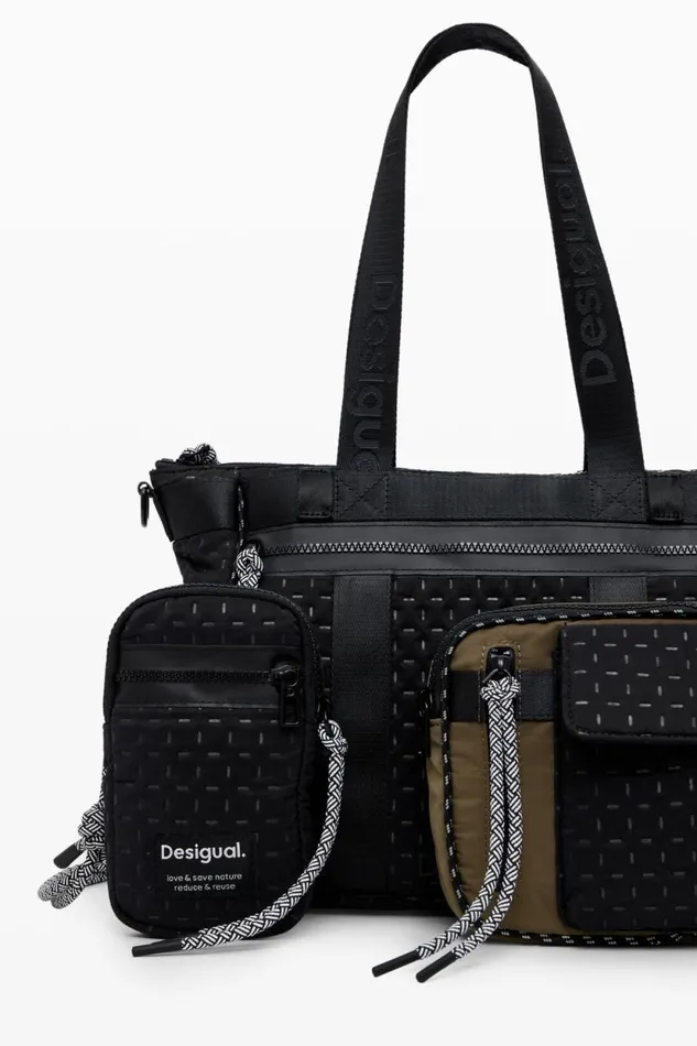 Bags Women Desigual Voyager XL Multiposition Bowling Bag Black