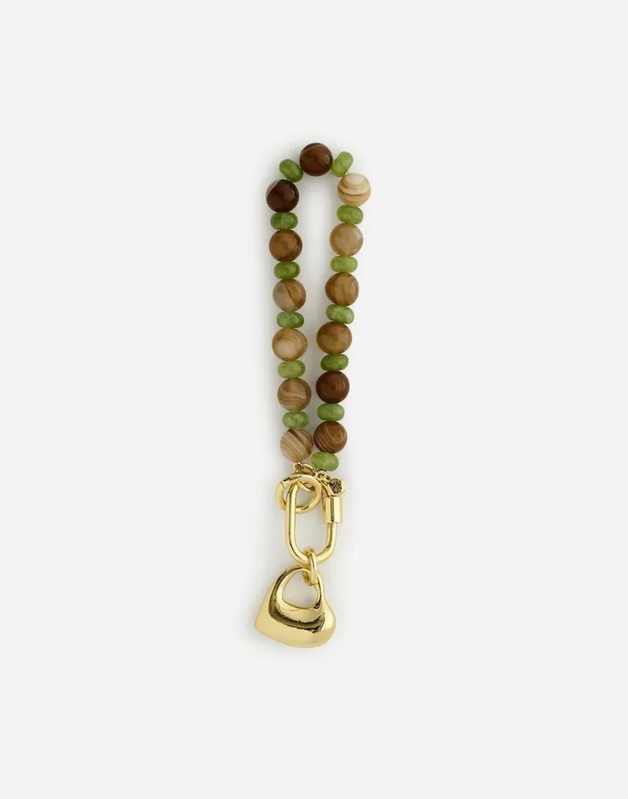 Bags Women Madewell Heart Beaded Bag Charm Dark Carob