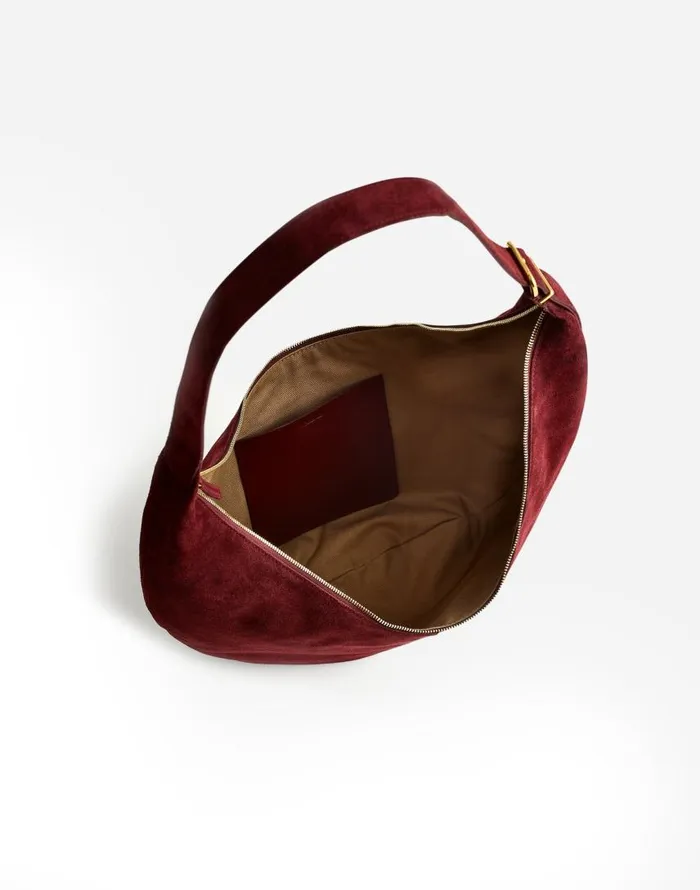 Bags Women Madewell The Essential Curve Shoulder Bag Deep Merlot