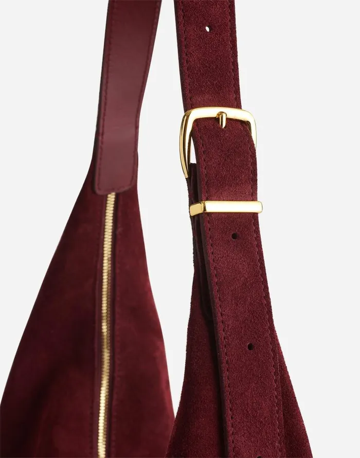 Bags Women Madewell The Essential Curve Shoulder Bag Deep Merlot