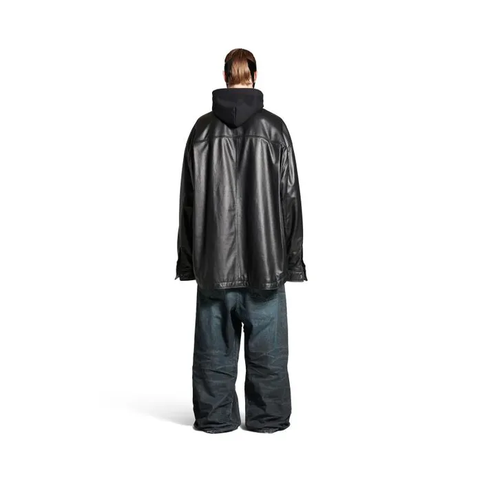 Balenciaga Coats and Jackets Men Men039s Shirt Parka In Black Black Balenciaga Coats and Jackets Men Men039s Shirt Parka In Black Black