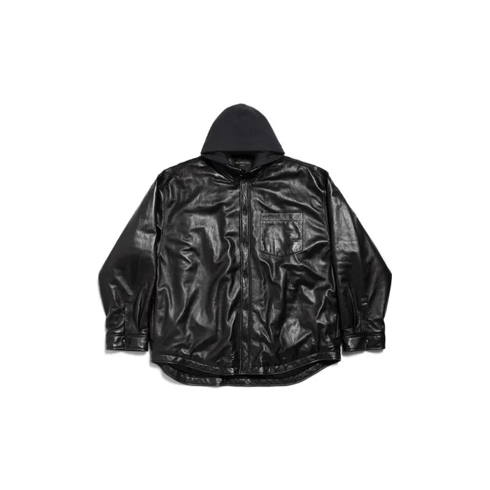 Balenciaga Coats and Jackets Men Men039s Shirt Parka In Black Black Balenciaga Coats and Jackets Men Men039s Shirt Parka In Black Black