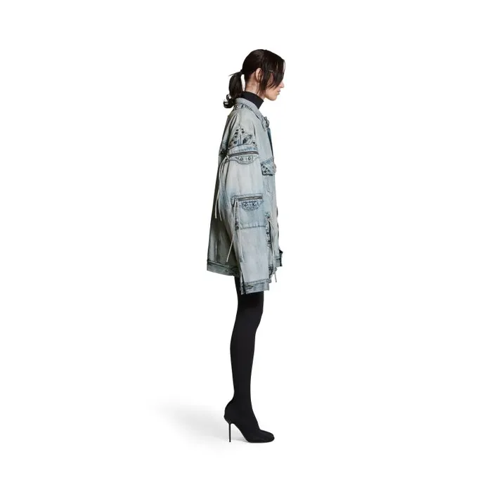 Balenciaga Coats and Jackets WomenMen Cagole Oversized Jacket In Blue Blue Balenciaga Coats and Jackets WomenMen Cagole Oversized Jacket In Blue Blue