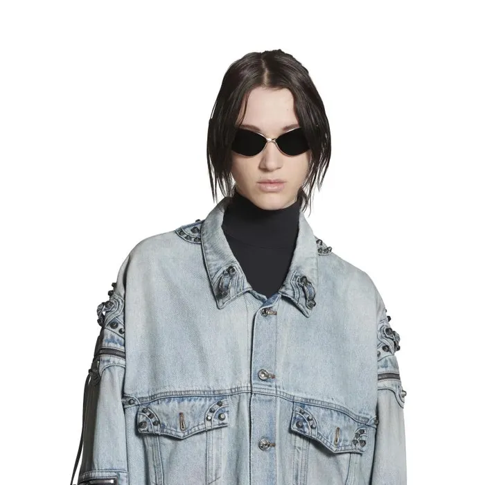 Balenciaga Coats and Jackets WomenMen Cagole Oversized Jacket In Blue Blue Balenciaga Coats and Jackets WomenMen Cagole Oversized Jacket In Blue Blue