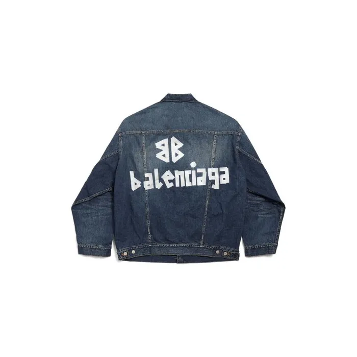 Balenciaga Coats and Jackets Women Women039s Tape Type Oversized Jacket In Blue Blue Balenciaga Coats and Jackets Women Women039s Tape Type Oversized Jacket In Blue Blue