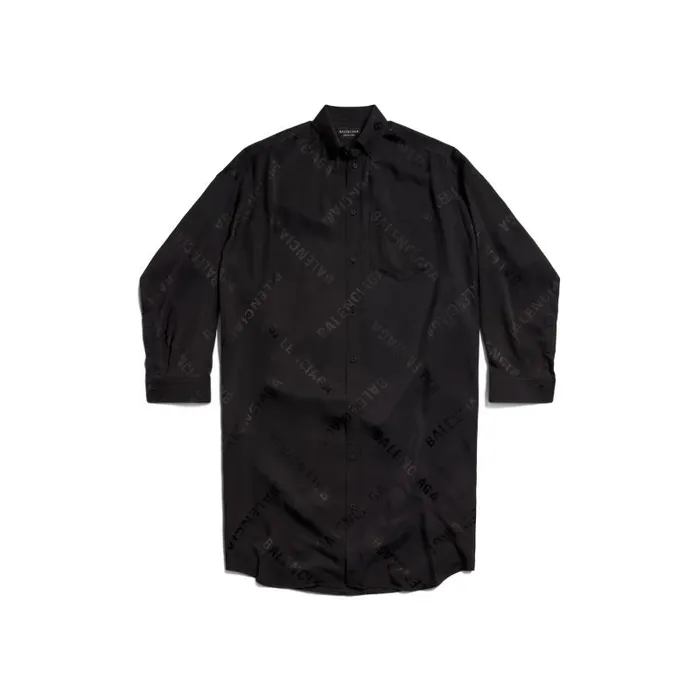 Balenciaga Dresses and Skirts Women Women039s Bal Diagonal Allover Long Sleeve Cocoon Dress In Black Black