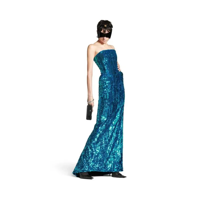 Balenciaga Dresses and Skirts Women Women039s Bustier Gown In Turquoise Turquoise