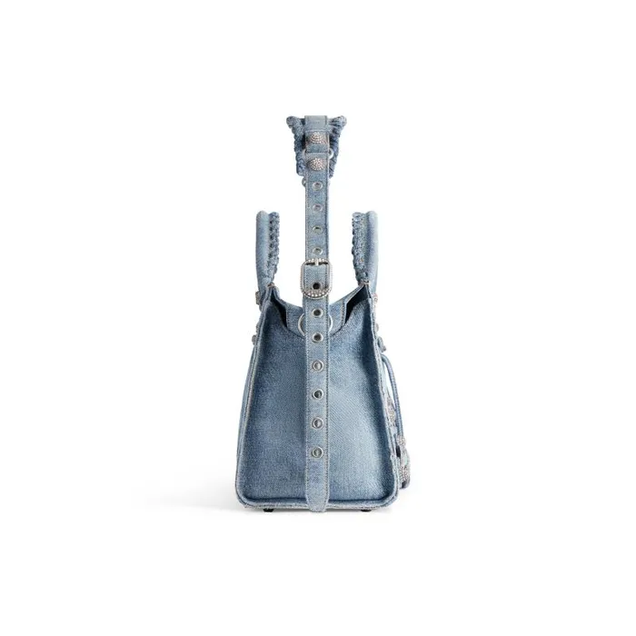 Balenciaga Handbags Women Women039s Neo Cagole City Handbag Denim With Rhinestones In Blue Blue Balenciaga Handbags Women Women039s Neo Cagole City Handbag Denim With Rhinestones In Blue Blue