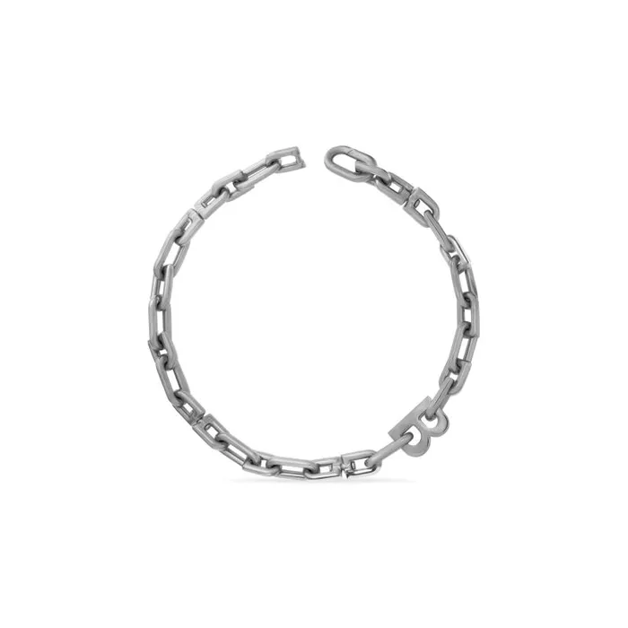 Balenciaga Jewelry WomenMen B Chain Thin Necklace In Silver Silver Balenciaga Jewelry WomenMen B Chain Thin Necklace In Silver Silver