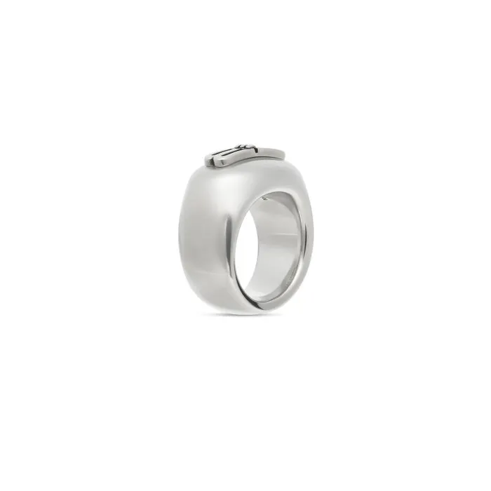 Balenciaga Jewelry WomenMen Bb Icon Signet Ring In Antique Silver Antique Silver Balenciaga Jewelry WomenMen Bb Icon Signet Ring In Antique Silver Antique Silver