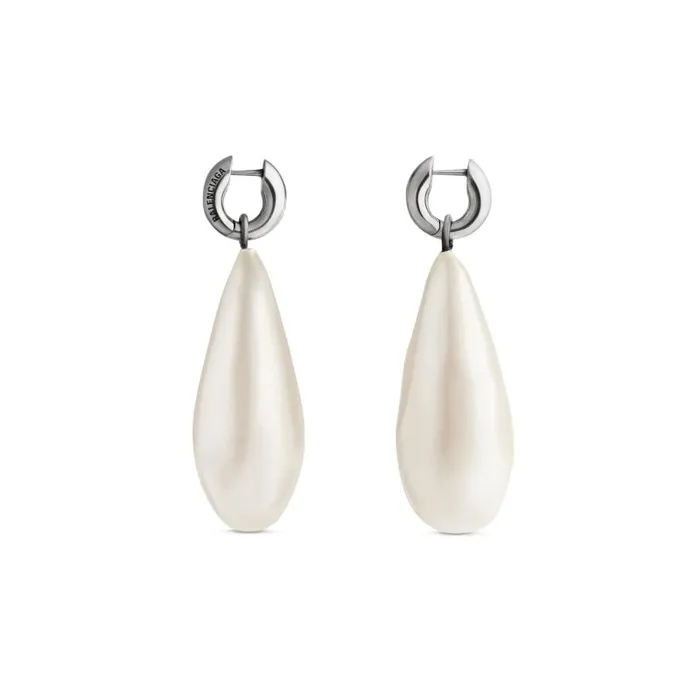 Balenciaga Jewelry Women Women039s Palazzo Pearl Earrings In Antique Silver Antique Silver Balenciaga Jewelry Women Women039s Palazzo Pearl Earrings In Antique Silver Antique Silver