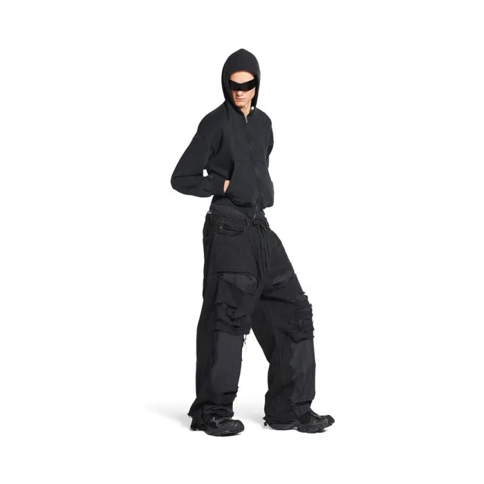 Balenciaga Pants WomenMen Patchwork Pyjama Pants In Black Black