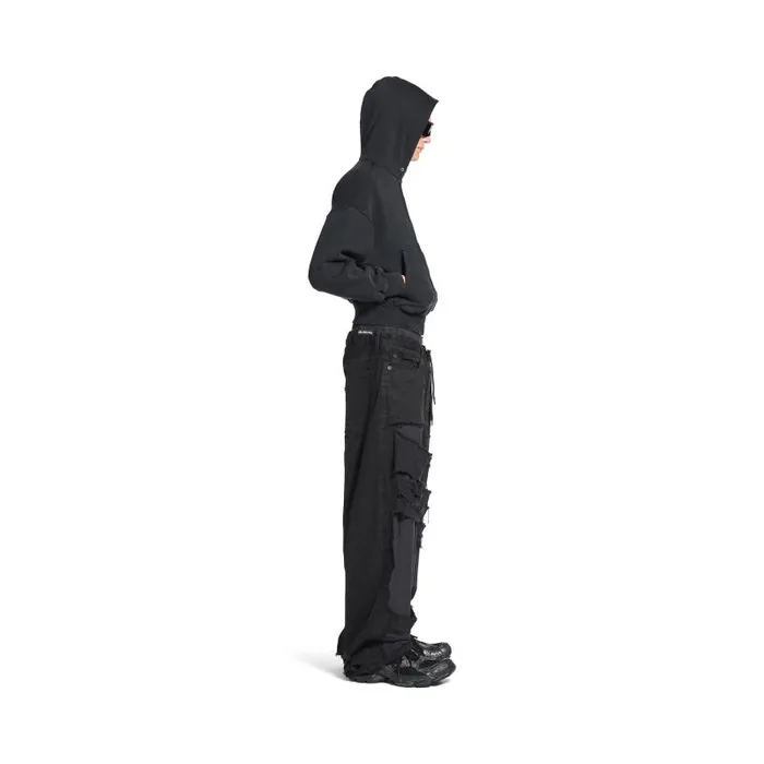 Balenciaga Pants WomenMen Patchwork Pyjama Pants In Black Black Balenciaga Pants WomenMen Patchwork Pyjama Pants In Black Black