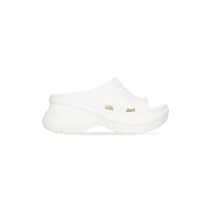 Balenciaga Sandals and Mules Women Women039s Pool Crocs Slide Sandal In White White Balenciaga Sandals and Mules Women Women039s Pool Crocs Slide Sandal In White White