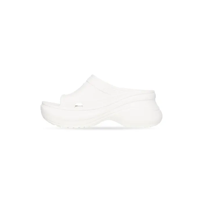 Balenciaga Sandals and Mules Women Women039s Pool Crocs Slide Sandal In White White Balenciaga Sandals and Mules Women Women039s Pool Crocs Slide Sandal In White White