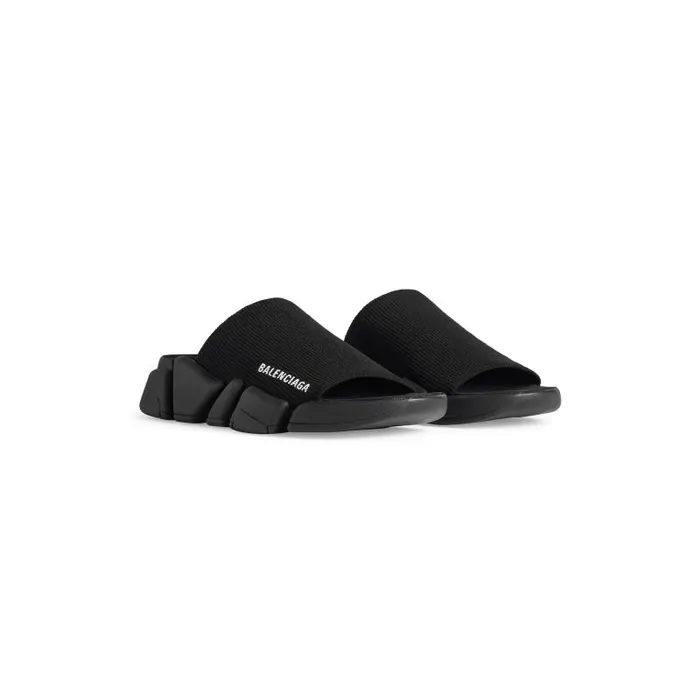 Balenciaga Sneakers Women Women039s Speed 20 Recycled Knit Slide Sandal In Black Black Balenciaga Sneakers Women Women039s Speed 20 Recycled Knit Slide Sandal In Black Black