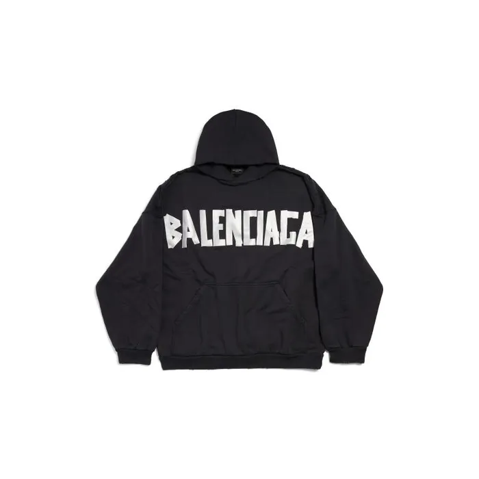 Balenciaga Sweatshirts and Hoodies WomenMen New Tape Type Hoodie Oversized In Black Black