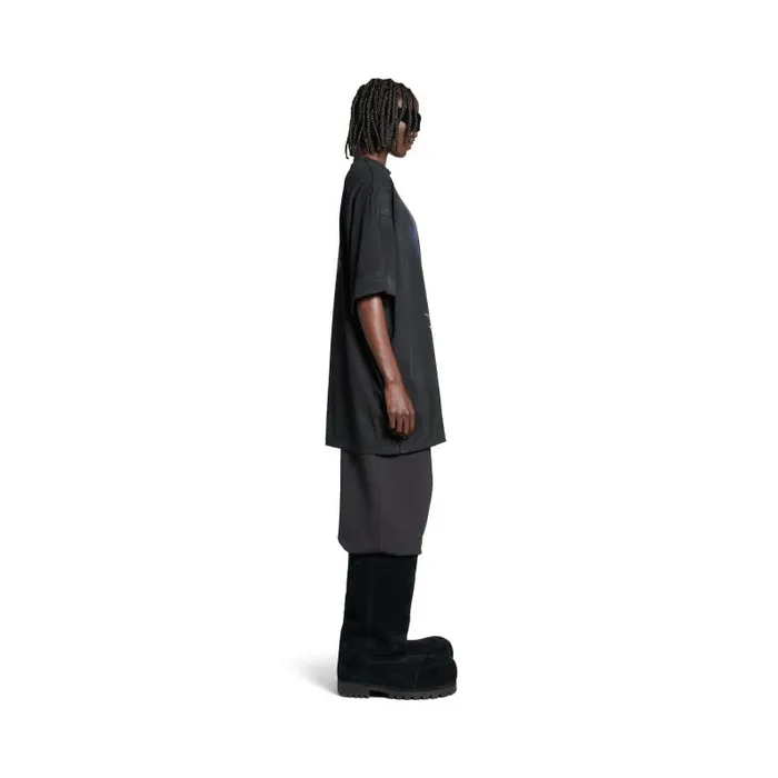 Balenciaga Tshirts Men Men039s Paris Moon Double Front Tshirt Oversized In Black Black Balenciaga Tshirts Men Men039s Paris Moon Double Front Tshirt Oversized In Black Black