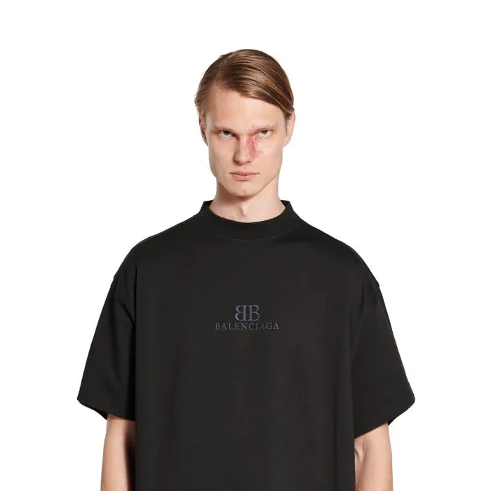 Balenciaga Tshirts WomenMen Bb Classic Balenciaga Cropped Tshirt Oversized In Black Black Balenciaga Tshirts WomenMen Bb Classic Balenciaga Cropped Tshirt Oversized In Black Black