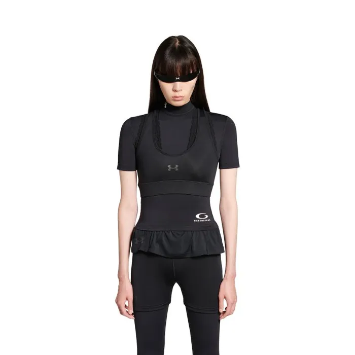 Balenciaga Tops and Shirts Women Women039s Under Armour Crewneck Layered Short Sleeve Top In Black Black Balenciaga Tops and Shirts Women Women039s Under Armour Crewneck Layered Short Sleeve Top In Black Black