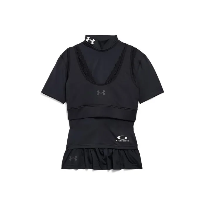 Balenciaga Tops and Shirts Women Women039s Under Armour Crewneck Layered Short Sleeve Top In Black Black Balenciaga Tops and Shirts Women Women039s Under Armour Crewneck Layered Short Sleeve Top In Black Black