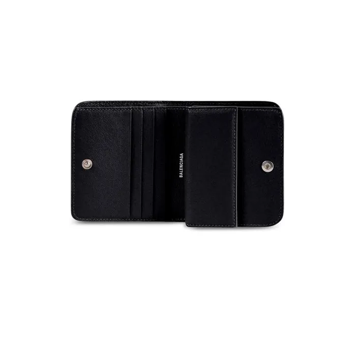 Balenciaga Wallets Women Cash Flap Coin And Card Holder In Black Black Balenciaga Wallets Women Cash Flap Coin And Card Holder In Black Black