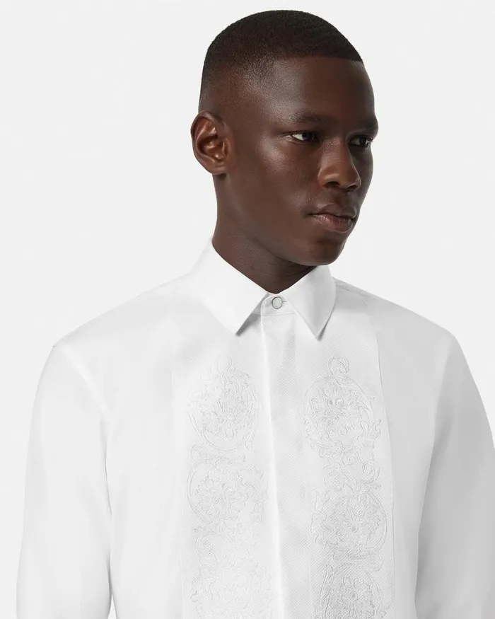 Barocco Formal Shirt White Men Versace Shirts