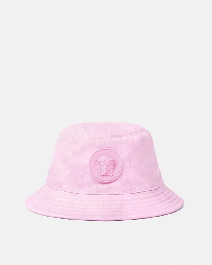 Barocco Jacquard Kids Bucket Hat Pink Children Versace Accessories