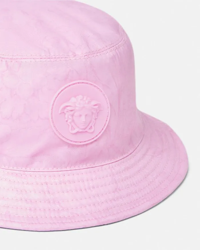 Barocco Jacquard Kids Bucket Hat Pink Children Versace Accessories