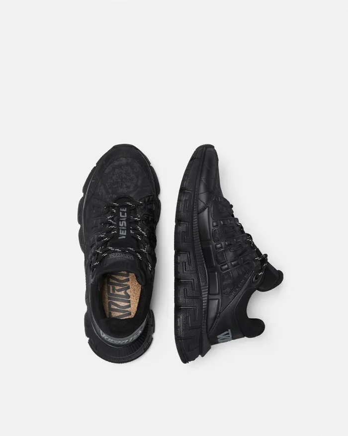 Barocco Jacquard Trigreca Sneakers Black Men Versace Trigreca