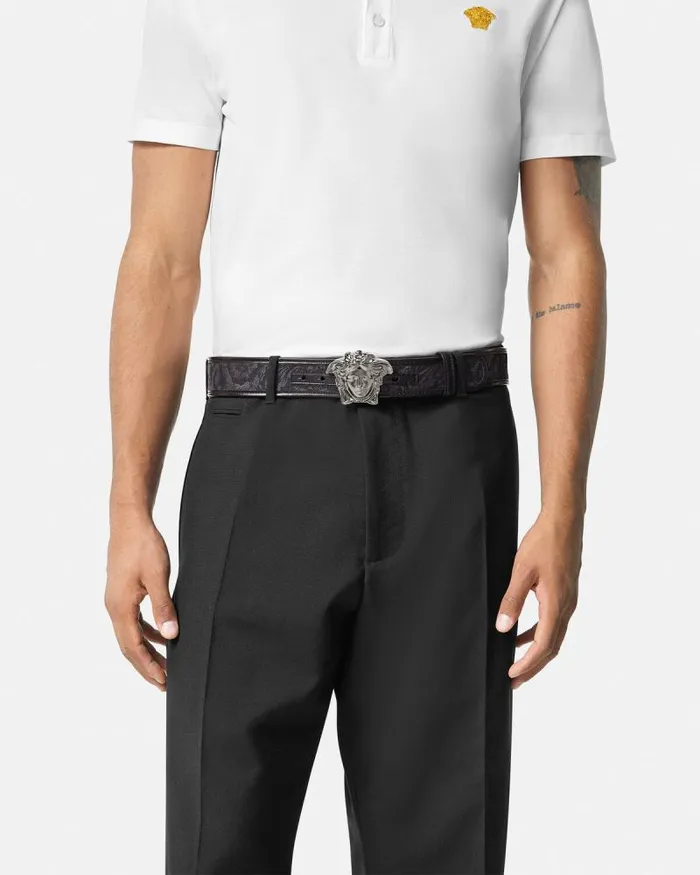 Barocco La Medusa Belt 4 Cm Blackprint Men Versace Belts