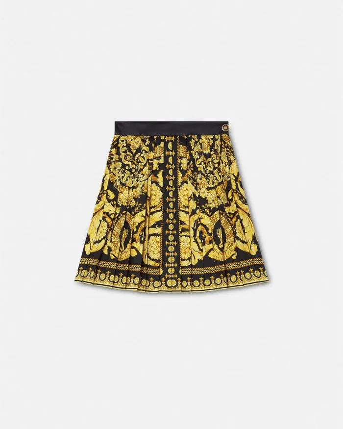 Barocco Pleated Skirt Blackprint Women Versace Skirts