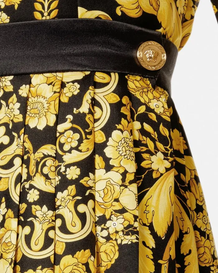 Barocco Pleated Skirt Blackprint Women Versace Skirts