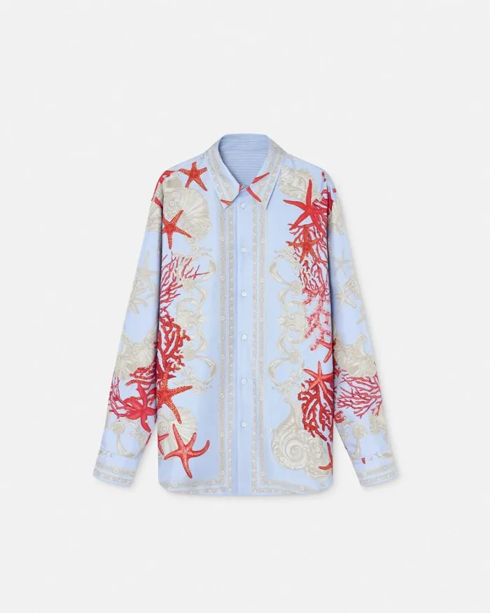 Barocco Sea Reversible Shirt Blueprint Men Versace Shirts