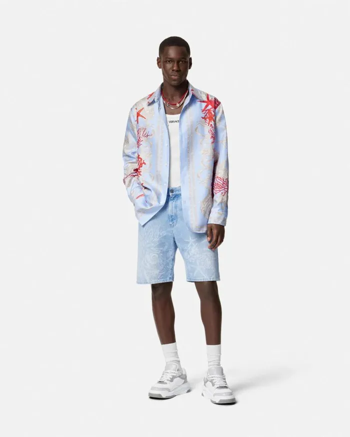 Barocco Sea Reversible Shirt Blueprint Men Versace Shirts