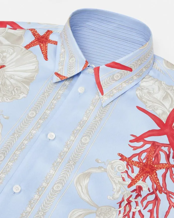 Barocco Sea Reversible Shirt Blueprint Men Versace Shirts