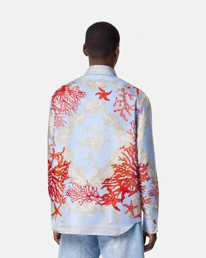 Barocco Sea Reversible Shirt Blueprint Men Versace Shirts