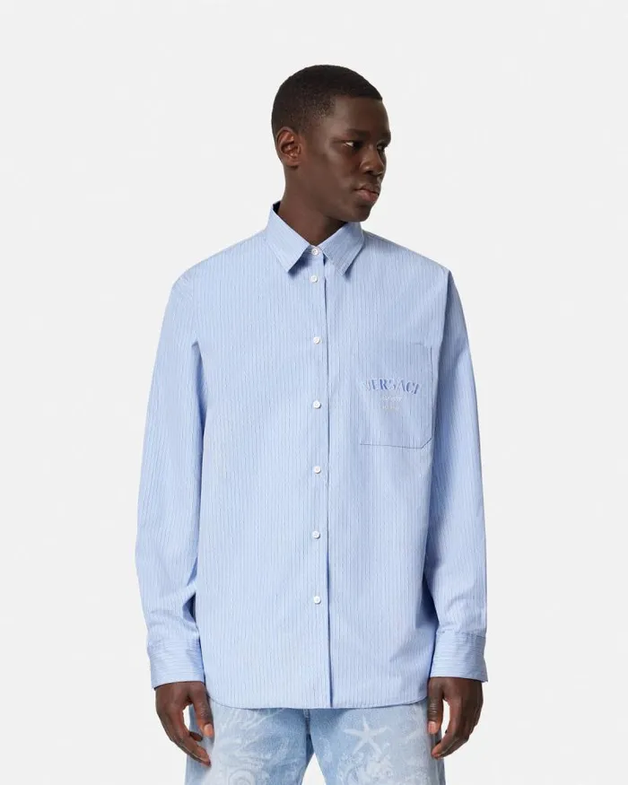 Barocco Sea Reversible Shirt Blueprint Men Versace Shirts