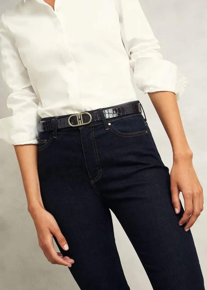 Belts Women HOBBS Kiera Leather Hip Belt Black