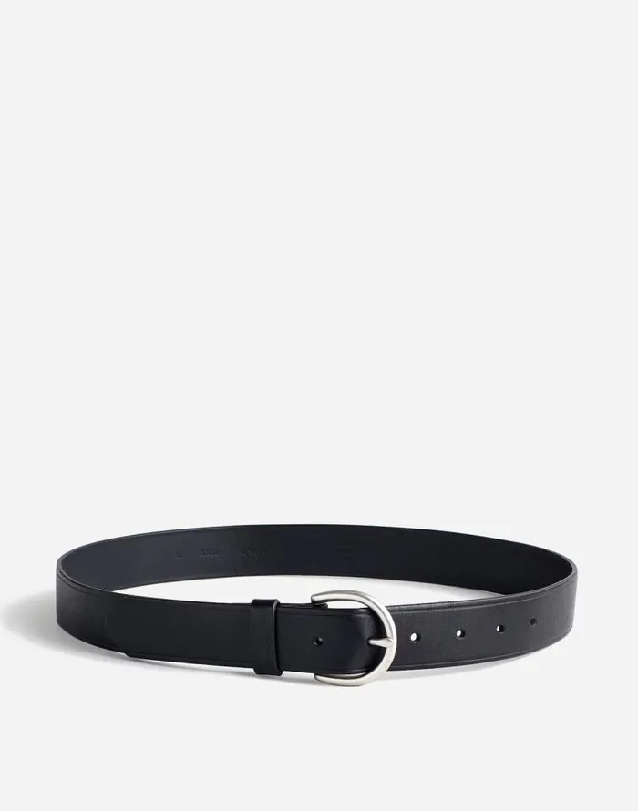 Belts Women Madewell Madewell Medium Perfect Leather Belt True Black With Silver Belts Women Madewell Madewell Medium Perfect Leather Belt True Black With Silver